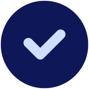 Icon with check in blue